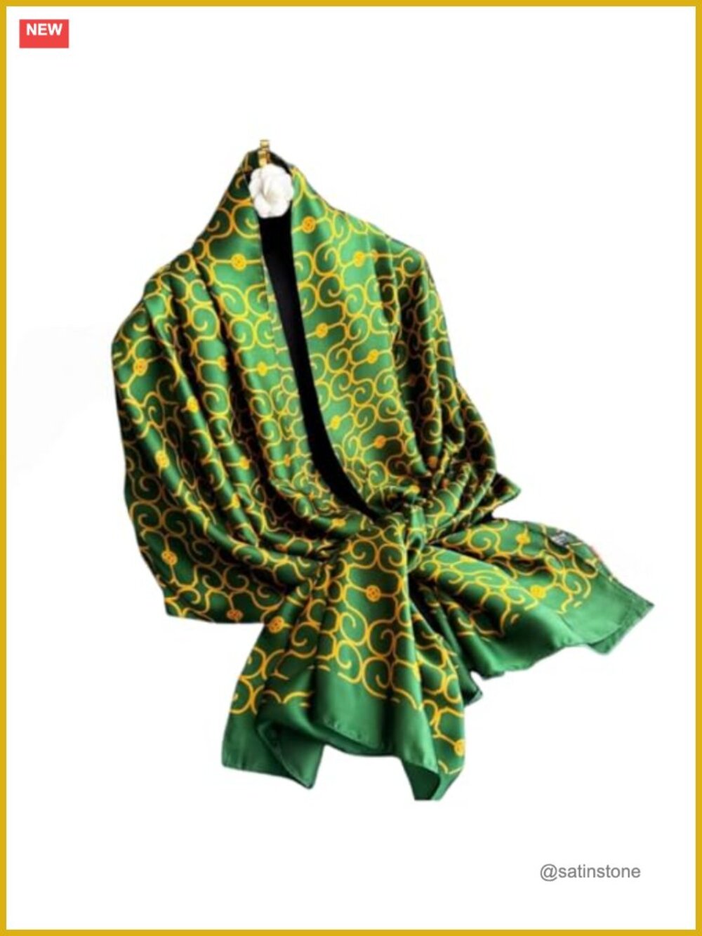 Silk Feeling Floral Scarf Shawl Wrap for Women Lightweight Large Satin Pashmina